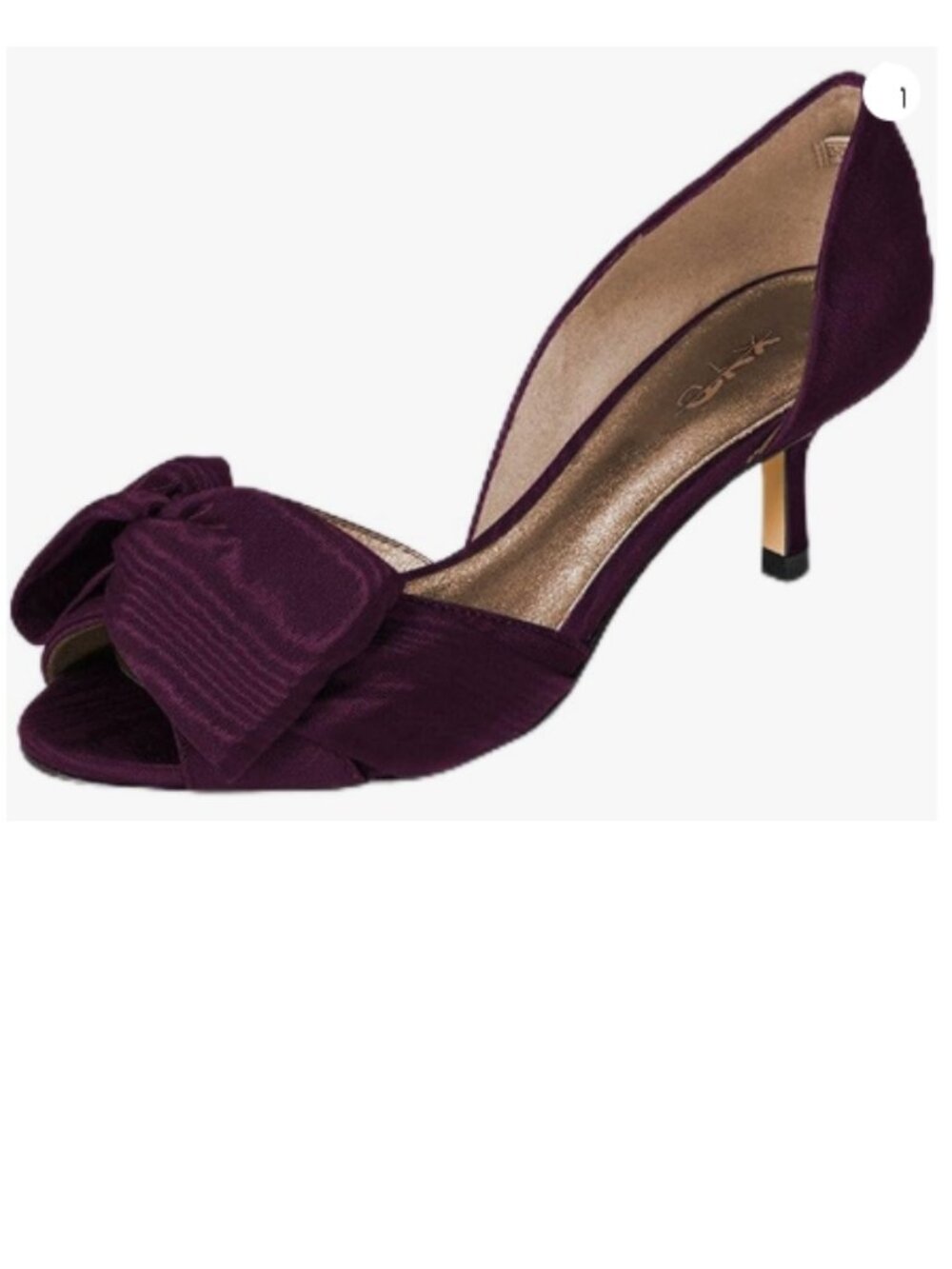 XYD Purple Bows D'Orsay Elegant Pumps Low Kitten Heels Open Toe Slip On Sandals